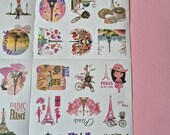 Parijs stickers roze set 50 stuks | Eiffeltoren scrapbook reisdagboek sticker | romantisch Parijs cadeau journal