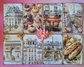 Journal papier Parijs 10 vellen | reisdagboek decoratiepapier 26x20 cm | Parijs journaling set