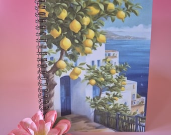 Diario de viaje a Grecia con espiral de limón | Cuaderno de viaje tamaño A5 | 140 páginas para tu viaje por el Mediterráneo