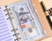 Cash stuffing binder koe print | A6 budgetmap met enveloppen | spaar voor je volgende reis
