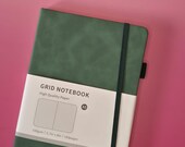 grid notitieboek A5 hardcover met ruitjespapier: 160 pagina's 100 g voor bullet journal | 5 kleuren