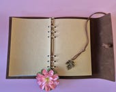 Reisdagboek A5 levensboom | kunstleer travel journal met ritsvak en pasjesvak | 160 blanco pagina's