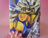 Reisdagboek Griekenland citroen kunstleer | A5 travel journal | 30 kraftpapier + 10 foto vellen zonder lijm