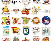 Spanje stickers voor journal of koffer | 49 glossy flamenco stickers | cadeau Spanje reiziger