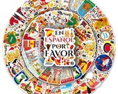 Spanje stickers voor journal of koffer | 49 glossy flamenco stickers | cadeau Spanje reiziger