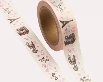 washi tape Parijs voor je reisdagboek | 1 rol van 10 meter | scrapbook & journaling decoratie