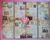 Journal papier vintage travel 10 vellen | reisdagboek decoratiepapier 26x20 cm | compact journaling set