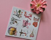 Parijs stickers roze set 50 stuks | Eiffeltoren scrapbook reisdagboek sticker | romantisch Parijs cadeau journal