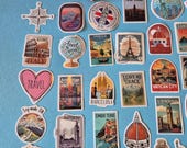 Reisstickers set 1 voor je reisdagboek of koffer | 62 stickers | cadeau voor reisliefhebbers