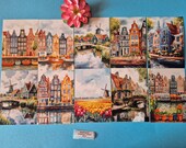 Amsterdam vintage postkaarten | 10 retro reiskaarten voor scrapbook & junk journal | cadeau reiziger