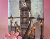 Reisdagboek Londen Big Ben kunstleer | A5 travel journal | 30 kraftpapier + 10 foto vellen zonder lijm