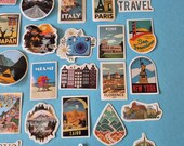 Reisstickers set 1 voor je reisdagboek of koffer | 62 stickers | cadeau voor reisliefhebbers