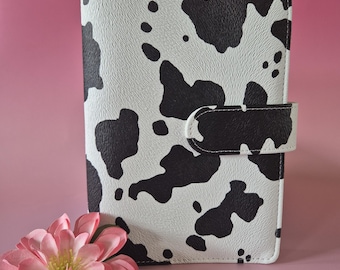 Cash Stuffing Binder Kuhmuster | A6 Budget Binder PU mit Umschlägen | spare für deine Reise