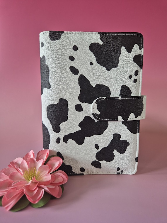 Cash stuffing binder koe print | A6 budgetmap met enveloppen | spaar voor je volgende reis