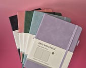 grid notitieboek A5 hardcover met ruitjespapier: 160 pagina's 100 g voor bullet journal | 5 kleuren