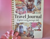 Reisdagboek roze spiraal om je avonturen te bewaren | A5 travel journal | 100 kantjes blanco papier