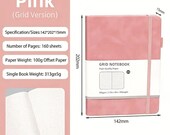 grid notitieboek A5 hardcover met ruitjespapier: 160 pagina's 100 g voor bullet journal | 5 kleuren