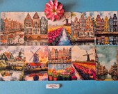 Amsterdam vintage postkaarten | 10 retro reiskaarten voor scrapbook & junk journal | cadeau reiziger