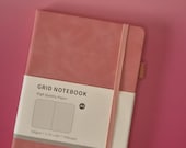 grid notitieboek A5 hardcover met ruitjespapier: 160 pagina's 100 g voor bullet journal | 5 kleuren