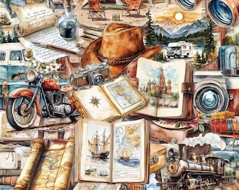 Vintage Reise Sticker für Journal und Koffer | 50 Stück | Geschenk Reiseliebhaberinnen