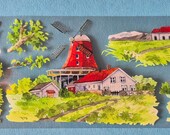 PET tape windmolen Nederland | PET tape decoratie 7x100cm | reisdagboek tape sticker Holland landschap