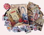 Londen travel journal set | reisdagboek A5 met stickers en boekenhoes | cadeau Engeland reiziger