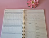 Reisdagboek roze spiraal om je avonturen te bewaren | A5 travel journal | 100 kantjes blanco papier