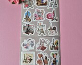 Parijs stickers set 54 stuks | Eiffeltoren mode parfum scrapbook reisdagboek | journaling laptop sticker decals