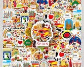 Spanje stickers voor journal of koffer | 49 glossy flamenco stickers | cadeau Spanje reiziger