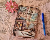 Reisdagboek om je avonturen te bewaren | A5 travel planner met vintage design | cadeau voor reizigers