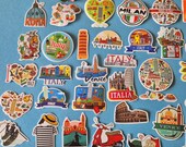 Reisstickers Italië voor je reisdagboek of koffer | 50 Italië stickers | pasta pizza vespa colosseum