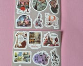 Parijs stickers set 54 stuks | Eiffeltoren mode parfum scrapbook reisdagboek | journaling laptop sticker decals