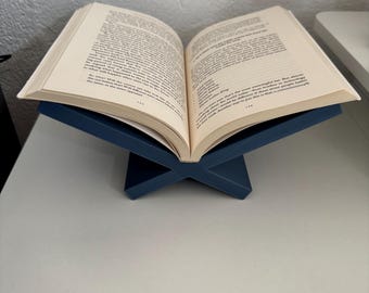 3D Printed Book Stand, Sculptural X-Base, Hands-Free Reading Holder