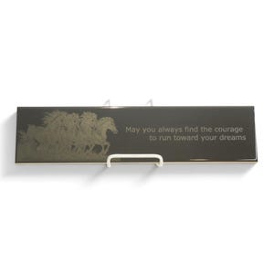 Horse Quote Engraved Ceramic Tile Wall Plaque Motivational Gift Equestrian Home Accent Inspirational Sign 16"