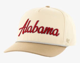 Gorra Alabama Rope Snapback, estilo béisbol universitario retro con logotipo bordado, alta calidad, versátil, regalo para amigos.