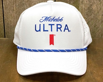 Gorra de golf Michelob Ultra Logo blanca con cuerda, gorra unisex, para golfistas, jugadores de pickleball y tenis, regalo para papá.