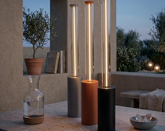 Rechargeable Wireless Table Lamp, Touch Sensor Control with Ambient LED Lighting