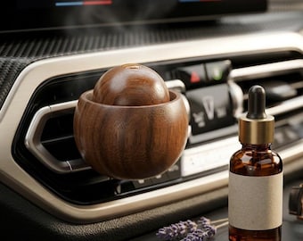 Difusor de aire para coche de madera natural, ambientador de aromaterapia con clip para rejilla de ventilación, accesorio minimalista.
