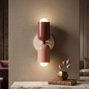 Designervägglampa, Japandi-lampa, minimalistisk belysning, sängdekor