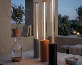 Oplaadbare draadloze tafellamp, minimalistische aanraaksensor led-omgevingsverlichting