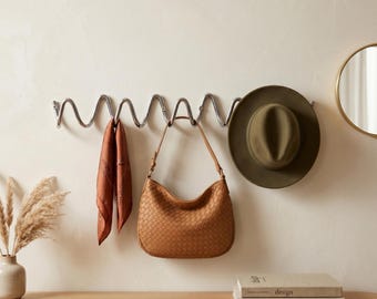 Bauhaus Metal Wave Coat Rack, Minimalist Entryway Organizer, Modern Bag Hanger Home Decor