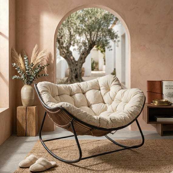 Modern lounge chair: Plush Tufted Cushion, Oversized Armchair for Cozy Nook