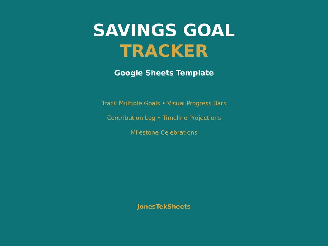 Savings Goal Tracker Google Sheets Template, Financial Savings Planner ...