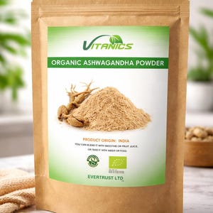 Polvo de Ashwagandha Orgánico / Polvo de Raíz Ayurvédica / Ingredientes Herbales Naturales imagen 1
