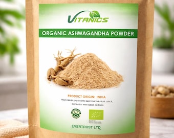 Polvo de Ashwagandha Orgánico / Polvo de Raíz Ayurvédica / Ingredientes Herbales Naturales