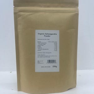 Polvo de Ashwagandha Orgánico / Polvo de Raíz Ayurvédica / Ingredientes Herbales Naturales imagen 2