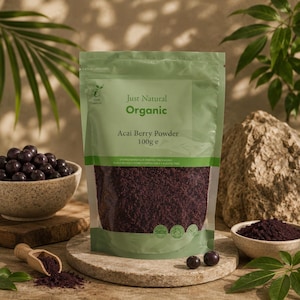 Organic Acai Berry Powder 100g | Superfood Fruit Powder | Natural Smoothie, Breakfast & Wellness Blend