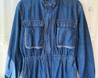 Tuta in denim vintage anni '80: tuta da lavoro croata, tuta intera da moto.