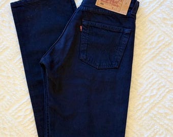 Jeans Levi's 501 vintage del 1995 – Made in USA, denim indaco scuro, taglia W27 L34