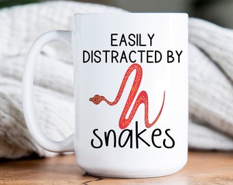 Easily Distracted by Snakes Mug Reptile Coffee Cup Snake Mug Snake Lover Gift Reptile Lover Gift Reptile Cup 15oz